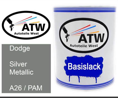 Dodge, Silver Metallic, A26 / PAM: 1L Lackdose, von ATW Autoteile West.